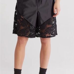 FP Movement by Free People Roster Black Lace-Trim Bermuda Shorts- Medium